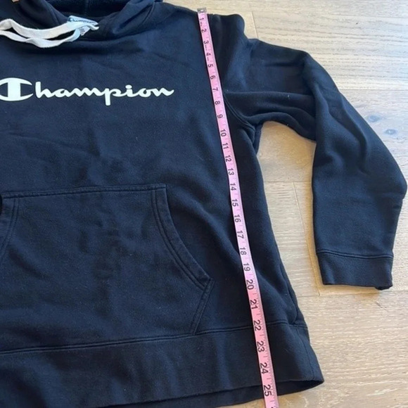 Champion Sweatshirt Logo Large Black White Hoodie Cozy Soft Oversized Mens Shirt - Picture 6 of 8
